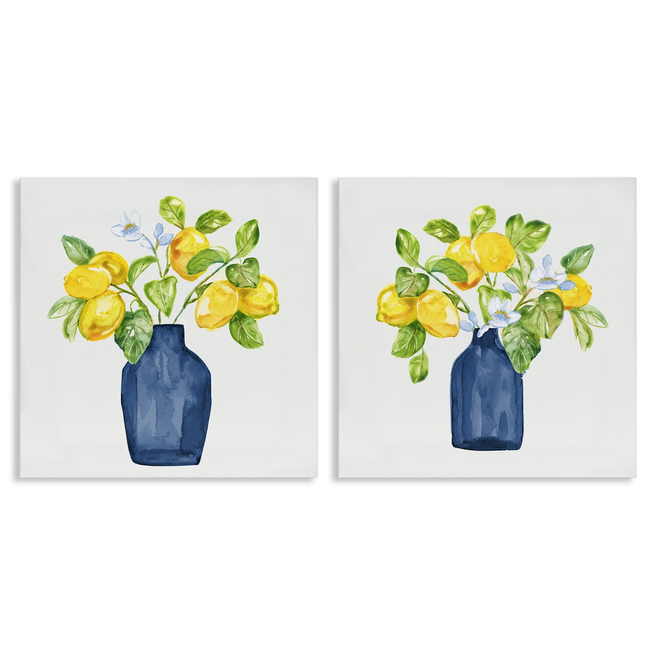 Stupell Industries Lemon Branches in Vases 2pc Canvas Wall Art Set Design by Nan